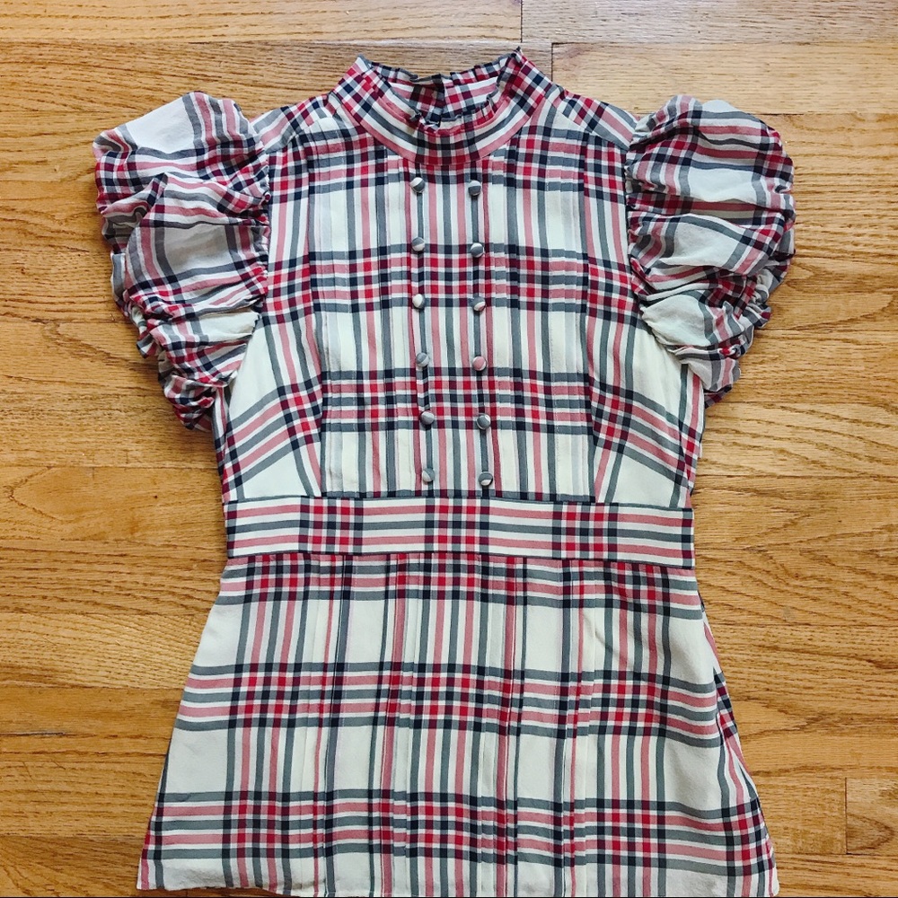 💂🏻Juicy Couture Pleated Puff Sleeve Top Sz 2